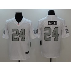 Oakland Raiders #24 Marshawn Lynch White Color Rush Men Limited Nike NFL Jersey