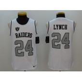 Oakland Raiders #24 Marshawn Lynch White Color Rush Tank Top Nike NFL Jersey