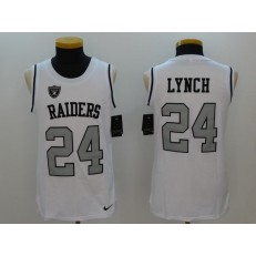 Oakland Raiders #24 Marshawn Lynch White Color Rush Tank Top Nike NFL Jersey