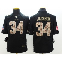 Oakland Raiders #34 Bo Jackson Black Men Stitched Nike NFL Limited Salute to Service Jersey
