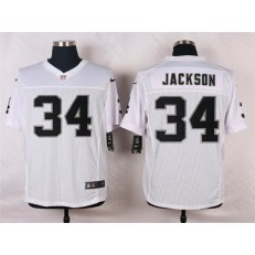 Oakland Raiders #34 Bo Jackson White Men Stitched Nike NFL Elite Jersey