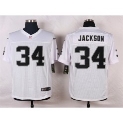 Oakland Raiders #34 Bo Jackson White Men Stitched Nike NFL Elite Jersey