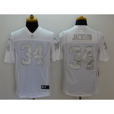 Oakland Raiders #34 Bo Jackson White Men Stitched Nike NFL Limited Platinum Jersey