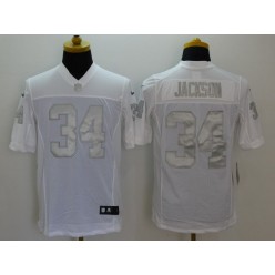 Oakland Raiders #34 Bo Jackson White Men Stitched Nike NFL Limited Platinum Jersey