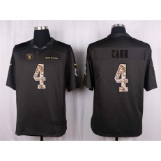 Oakland Raiders #4 Derek Carr Anthracite 2016 Salute to Service Limited Jersey