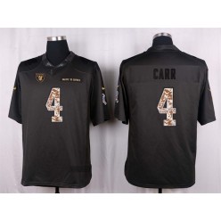 Oakland Raiders #4 Derek Carr Anthracite 2016 Salute to Service Limited Jersey