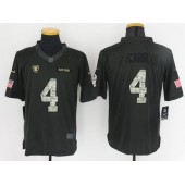 Oakland Raiders #4 Derek Carr Anthracite Salute to Service Limited Nike NFL Jersey