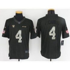 Oakland Raiders #4 Derek Carr Anthracite Salute to Service Limited Nike NFL Jersey