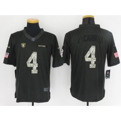 Oakland Raiders #4 Derek Carr Anthracite Salute to Service Limited Nike NFL Jersey