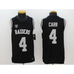 Oakland Raiders #4 Derek Carr Black Color Rush Tank Top Nike NFL Jersey