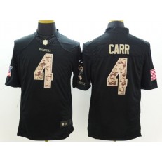 Oakland Raiders #4 Derek Carr Black Men Stitched Nike NFL Limited Salute to Service Jersey