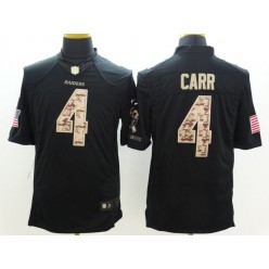 Oakland Raiders #4 Derek Carr Black Men Stitched Nike NFL Limited Salute to Service Jersey