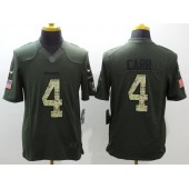 Oakland Raiders #4 Derek Carr Green Salute to Service Limited Men Nike NFL Jersey