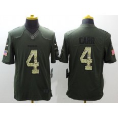Oakland Raiders #4 Derek Carr Green Salute to Service Limited Men Nike NFL Jersey