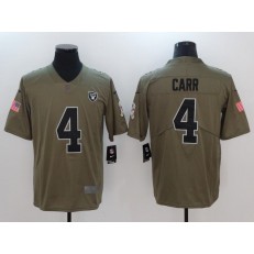 Oakland Raiders #4 Derek Carr Olive 2017 Salute To Service Limited Men Nike NFL Jersey