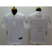 Oakland Raiders #4 Derek Carr White Men Stitched Nike NFL Limited Platinum Jersey