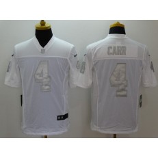Oakland Raiders #4 Derek Carr White Men Stitched Nike NFL Limited Platinum Jersey