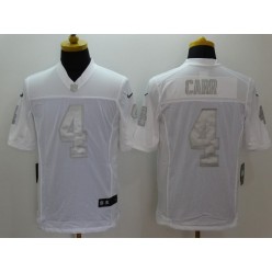 Oakland Raiders #4 Derek Carr White Men Stitched Nike NFL Limited Platinum Jersey
