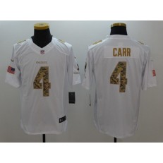 Oakland Raiders #4 Derek Carr White Salute To Service Limited Men Nike NFL Jersey