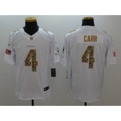 Oakland Raiders #4 Derek Carr White Salute To Service Limited Men Nike NFL Jersey