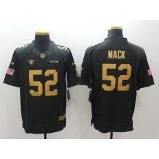 Oakland Raiders #52 Khalil Mack Anthracite Gold Salute to Service Limited Men Nike NFL Jersey