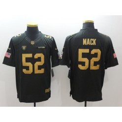 Oakland Raiders #52 Khalil Mack Anthracite Gold Salute to Service Limited Men Nike NFL Jersey