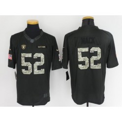 Oakland Raiders #52 Khalil Mack Anthracite Salute to Service Limited Nike NFL Jersey