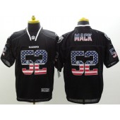 Oakland Raiders #52 Khalil Mack Black Men Stitched Nike NFL Elite USA Flag Fashion Jersey