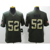 Oakland Raiders #52 Khalil Mack Green Salute to Service Limited Men Nike NFL Jersey