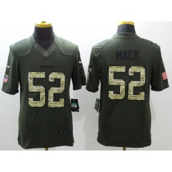Oakland Raiders #52 Khalil Mack Green Salute to Service Limited Men Nike NFL Jersey