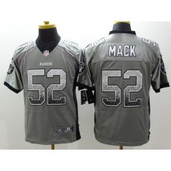 Oakland Raiders #52 Khalil Mack Grey Drift Fashion Men Football Nike NFL Jersey