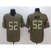 Oakland Raiders #52 Khalil Mack Olive Camo Salute To Service Limited Men Nike NFL Jersey