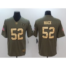 Oakland Raiders #52 Khalil Mack Olive Gold Salute To Service Limited Men Nike NFL Jersey