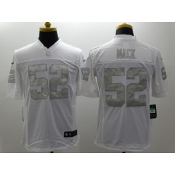 Oakland Raiders #52 Khalil Mack White Men Stitched Nike NFL Limited Platinum Jersey
