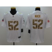 Oakland Raiders #52 Khalil Mack White Salute To Service Limited Men Nike NFL Jersey