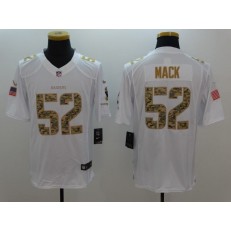 Oakland Raiders #52 Khalil Mack White Salute To Service Limited Men Nike NFL Jersey