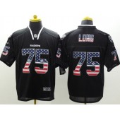 Oakland Raiders #75 Howie Long Black Men Stitched Nike NFL Elite USA Flag Fashion Jersey