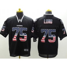 Oakland Raiders #75 Howie Long Black Men Stitched Nike NFL Elite USA Flag Fashion Jersey