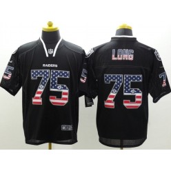 Oakland Raiders #75 Howie Long Black Men Stitched Nike NFL Elite USA Flag Fashion Jersey