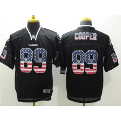 Oakland Raiders #89 Amari Cooper Black Men Stitched Nike NFL Elite USA Flag Fashion Jersey
