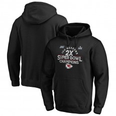 Kansas City Chiefs NFL Pro Line by Fanatics Branded 2-Time Super Bowl Champions Scrimmage Pullover Hoodie - Black