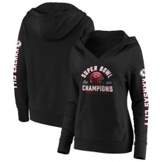 Kansas City Chiefs NFL Pro Line by Fanatics Branded Women Super Bowl LIV Champions Lateral Pullover Hoodie &ndash; Black