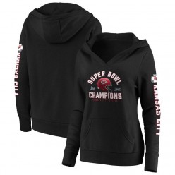 Kansas City Chiefs NFL Pro Line by Fanatics Branded Women Super Bowl LIV Champions Lateral Pullover Hoodie &ndash; Black
