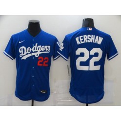 Los Angeles Dodgers #22 Clayton Kershaw Royal 2020 Nike Flexbase Jersey