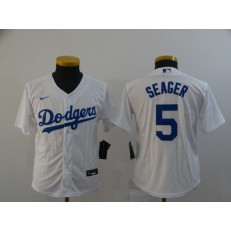 Los Angeles Dodgers #5 Corey Seager White Women 2020 Nike Cool Base Jersey