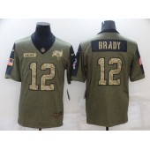 Tampa Bay Buccaneers #12 Tom Brady Olive Camo 2021 Salute To Service Limited Jersey