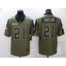Washington Football Team #21 Sean Taylor Olive 2021 Salute To Service Limited Jersey
