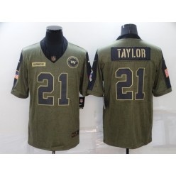 Washington Football Team #21 Sean Taylor Olive 2021 Salute To Service Limited Jersey