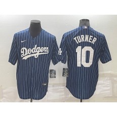 Dodgers 10 Justin Turner Blue Nike Throwback Cool Base Jersey