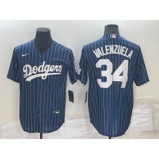 Dodgers 34 Fernando Valenzuela Blue Nike Throwback Cool Base Jersey